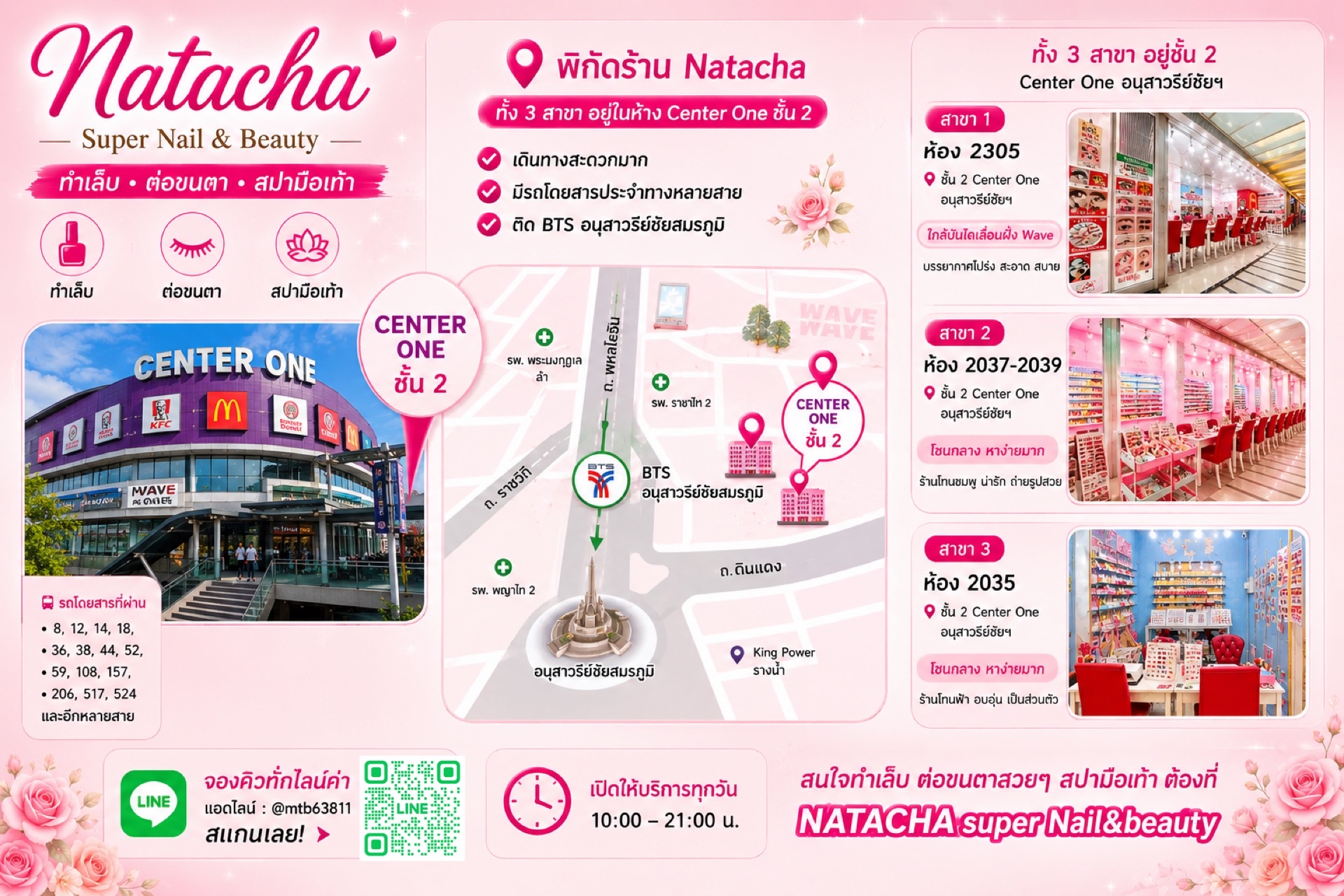 แผนที่สาขา Natacha - Center One อนุสาวรีย์ชัยฯ